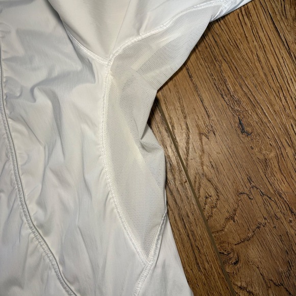 Lululemon Athletica White Full Zip Lightweight Jacket Womens 8 Thumbholes - Picture 10 of 15